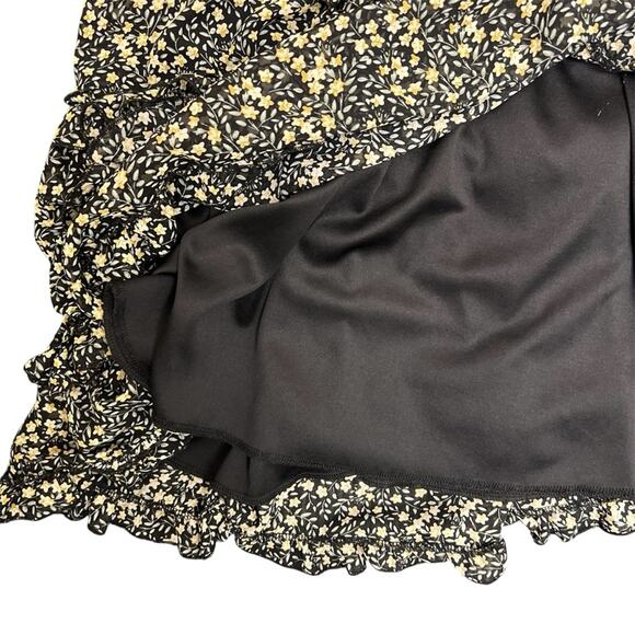 Altar’d State black and yellow floral long sleeve mini dress - Picture 8 of 11